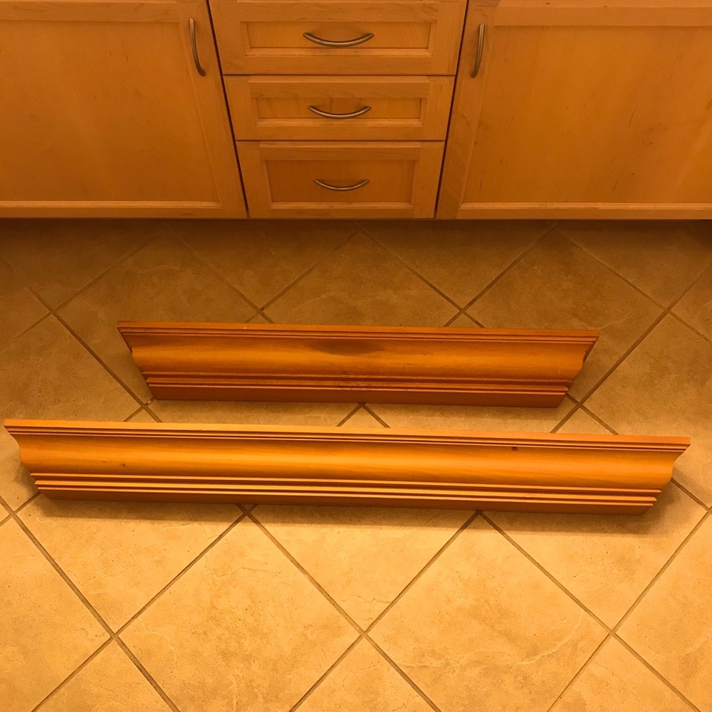 Wooden hanging shelves